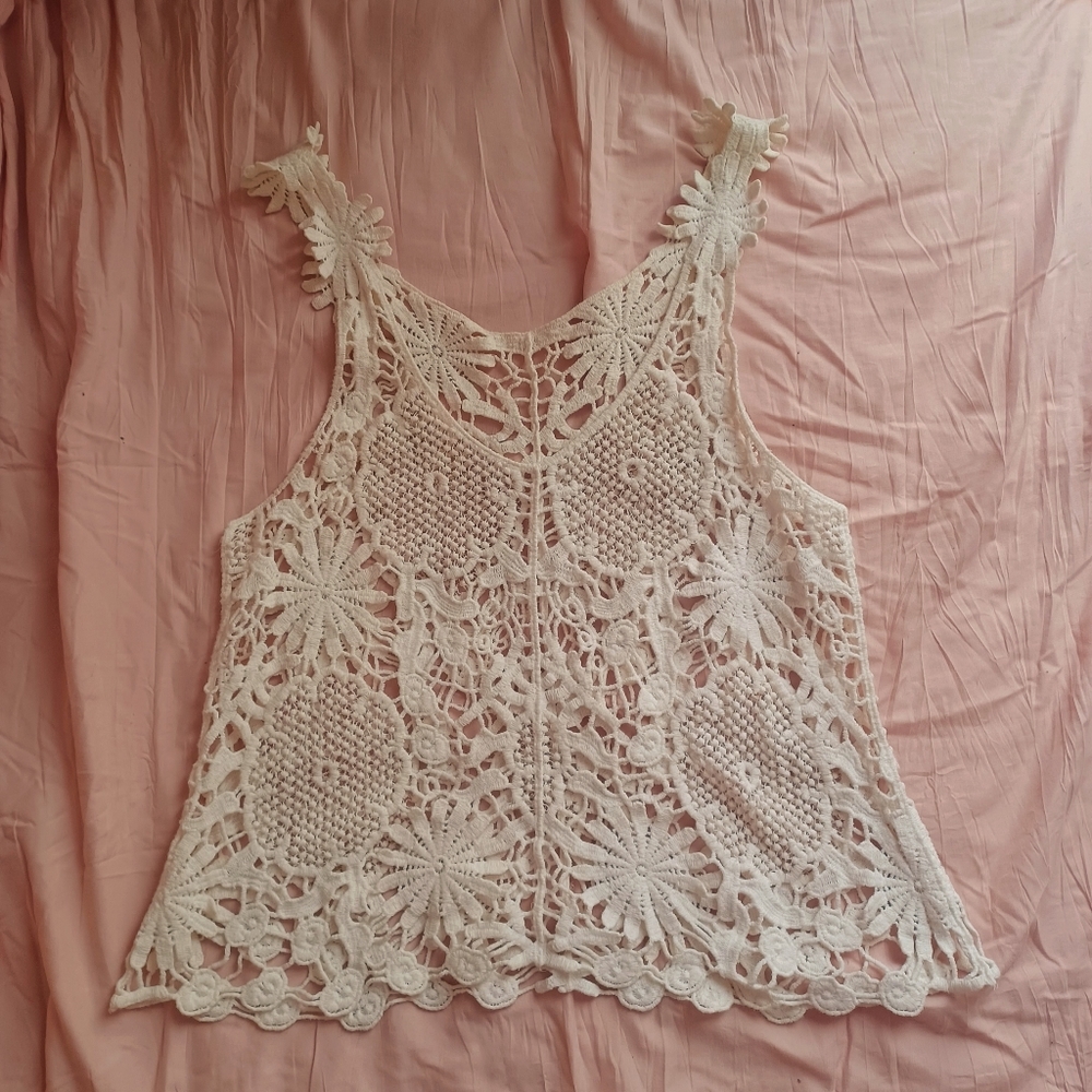 Handmade Crochet Women's White Top